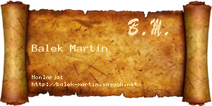 Balek Martin névjegykártya